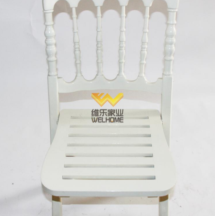 White wooden chateau folding chair for wedding/event